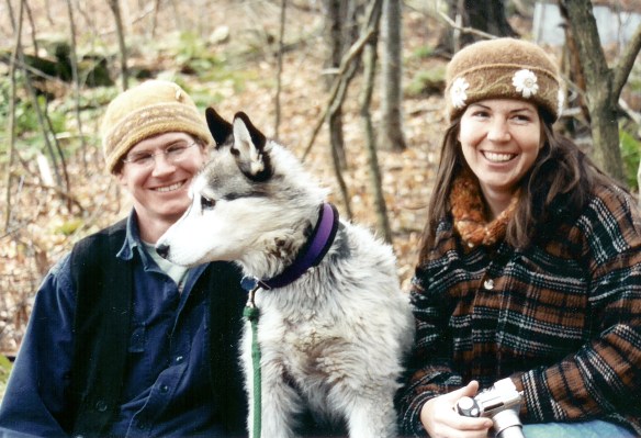 Fiber artist Carrie Cahill Mulligan wears her signature brown felt hat at her home in Canaan, New Hampshire. 