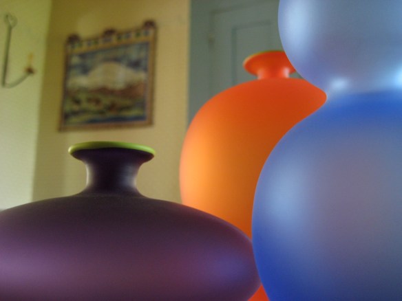 Miniature bud vases by 3rd generation American Glass Artist, Nicholas Kekic of Tsuga Studios