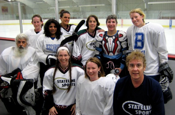 Women's ice hockey team, Stateline White, after their last game of the 2012 season.  