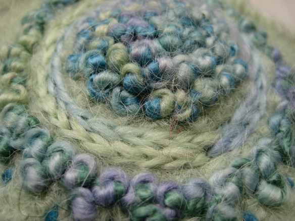 Detail of freehand French knot embroidery on felt hat #82 of 2012 Detail of freehand French knot embroidery on felt hat #82 of 2012