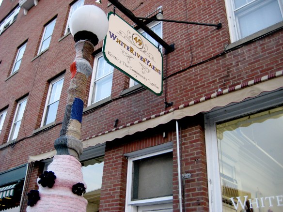 Karen Caple's yarn store motto is spot on: "Knitting the Community Together"