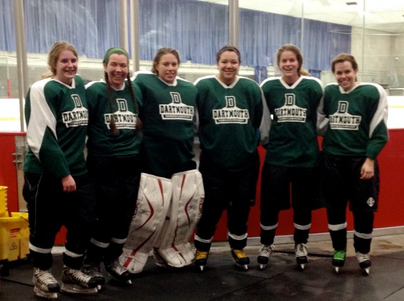 The Dartmouth Women's Club Hockey Team, exhausted but giddy with our tie game.